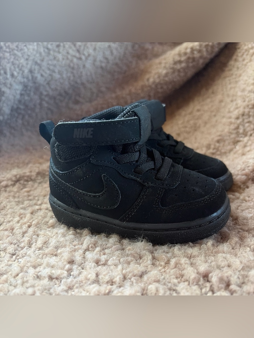Toddler's Nike Court Borough Mid 2 Black/Black-Black (CW5869 001) - Size 5C